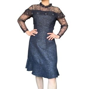 LIM Style Elegant Lace Overlay Dress - Medium